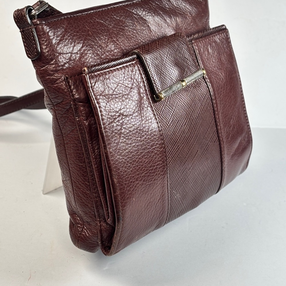 Brighton vintage. Elegant Brown Leather crossbody Bag. Minor wear. - Picture 2 of 13